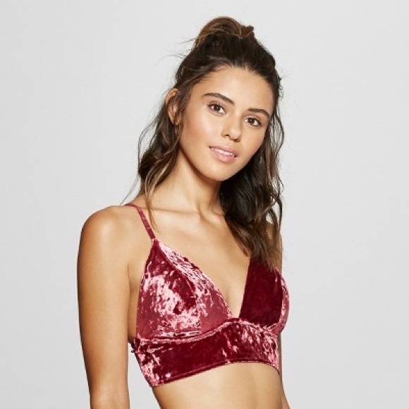 Crushed Velvet Long Line Bralette - Picture 2 of 8